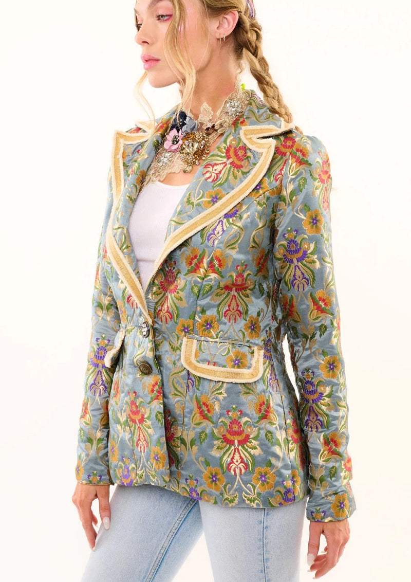 Aratta Renaissance Silk Jacquard Blazer