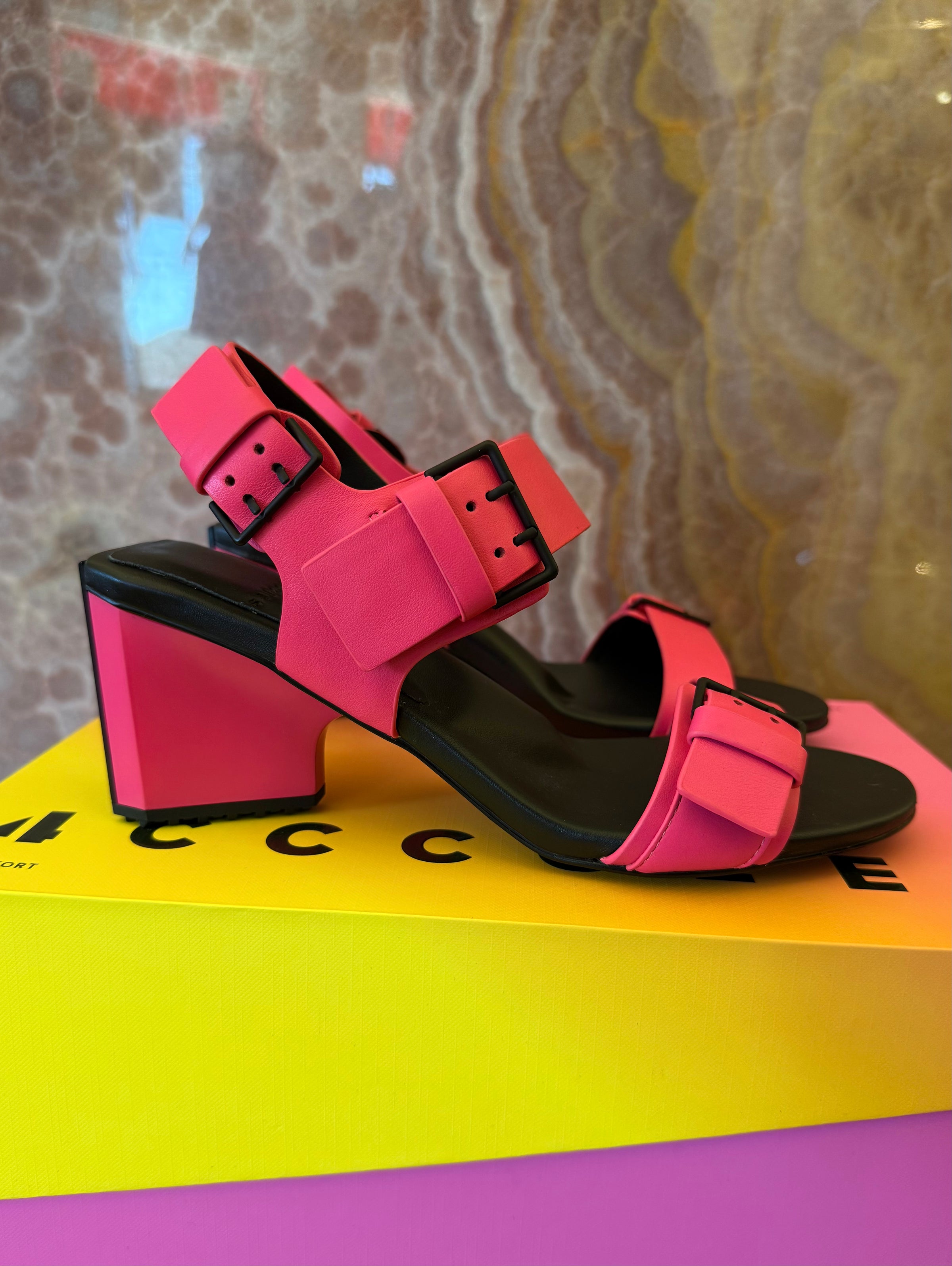 4CCCCEES Mirror Senary Sandal in Fuchsia 4CCCCEES