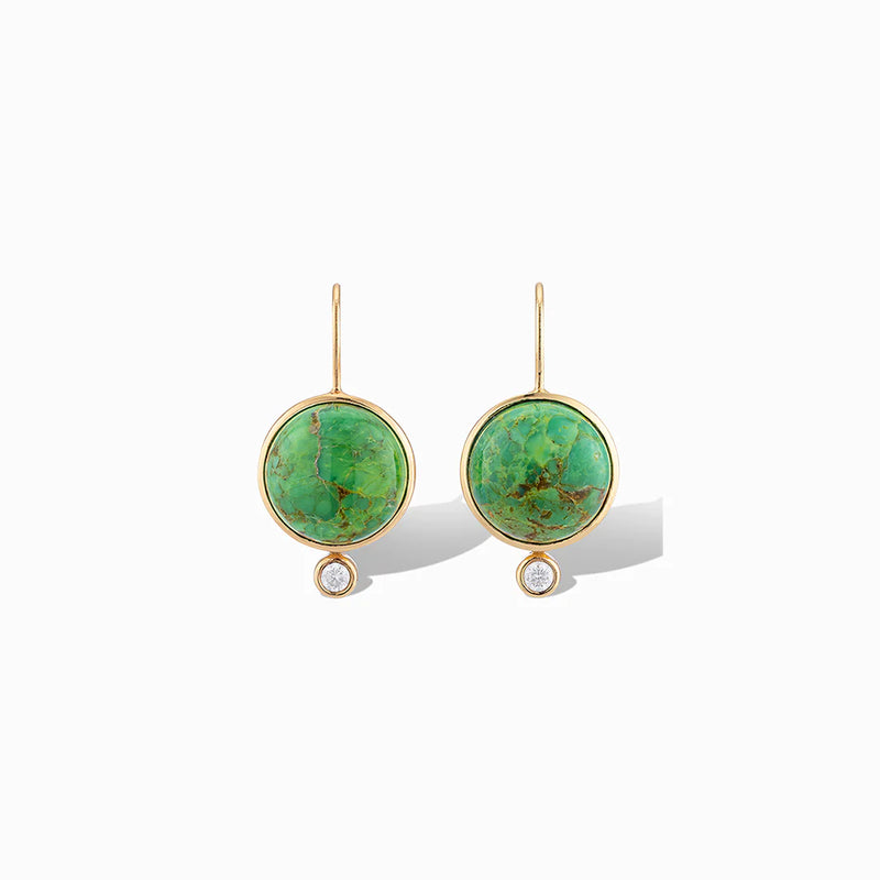 Mini Drop Earrings Green Mohave Turquoise