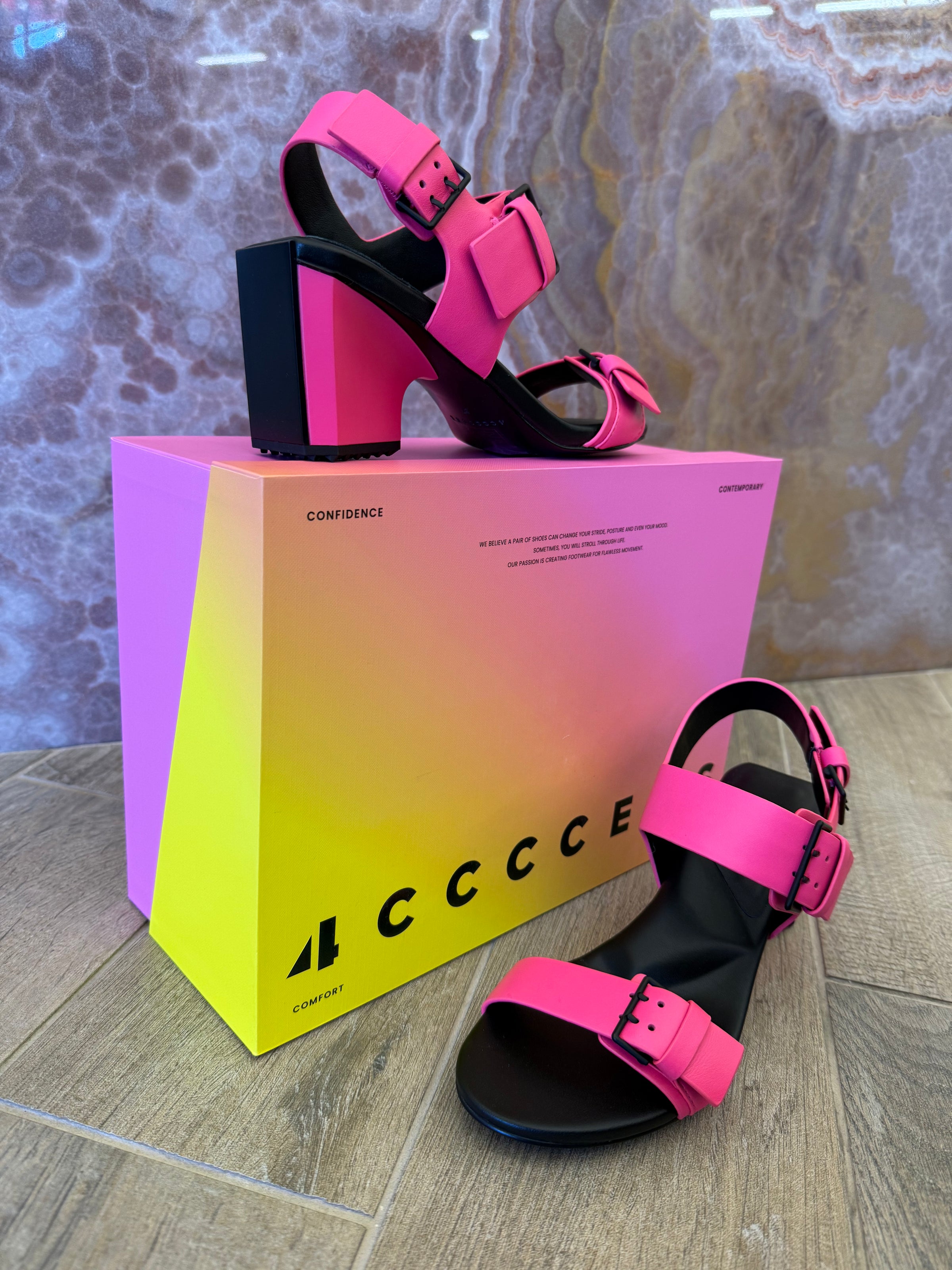 4CCCCEES Mirror Senary Sandal in Fuchsia 4CCCCEES