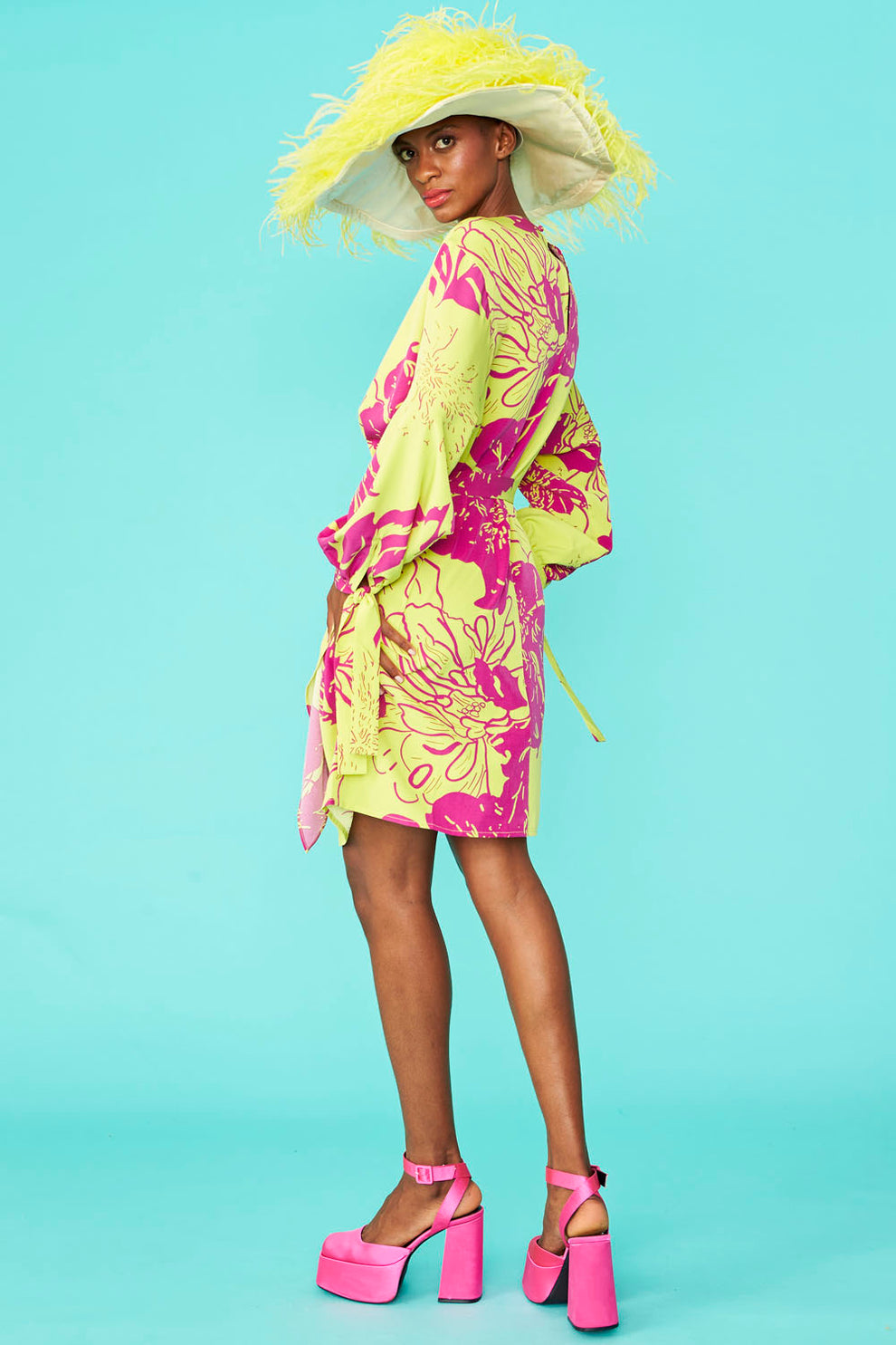 Yellow - Rayon Blend Sienna Midi Dress Jayley Collections