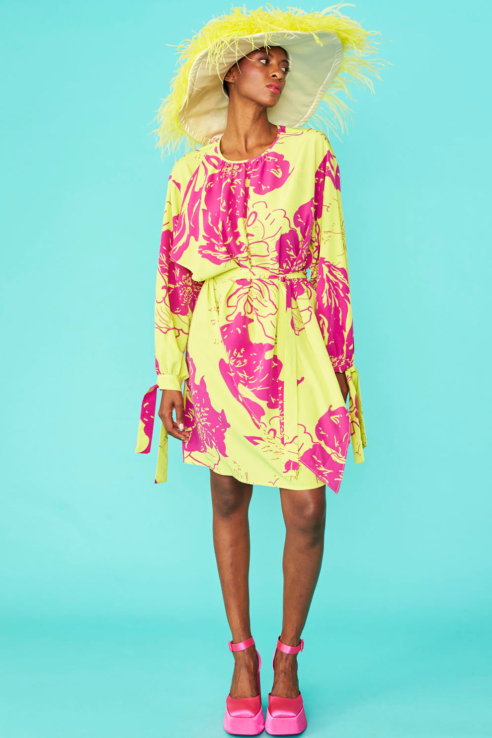 Yellow - Rayon Blend Sienna Midi Dress Jayley Collections