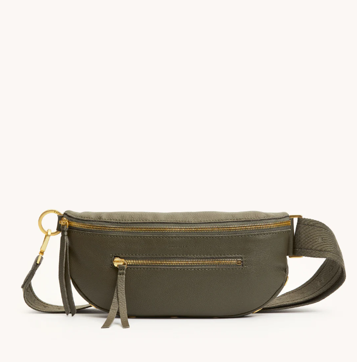 HAMMITT Charles Crossbody in Olive/Brushed Gold