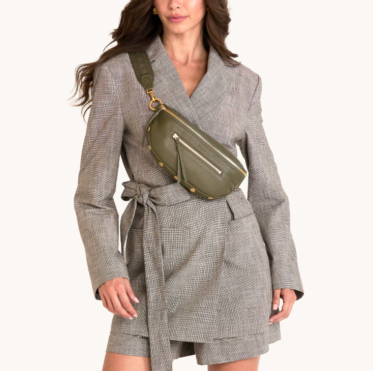HAMMITT Charles Crossbody in Olive/Brushed Gold