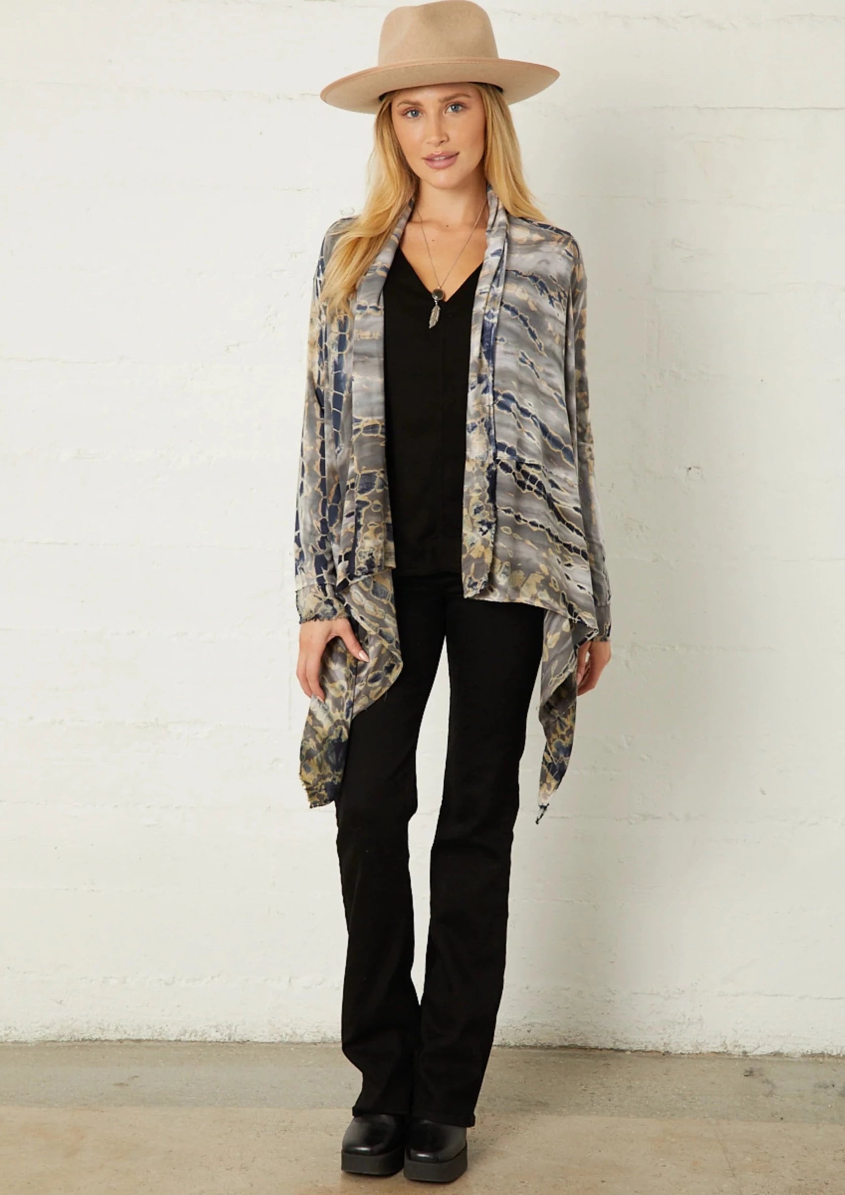 Mixed Up Ravenna Wrap Cardigan L River + Sky