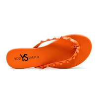 Yoshi Samra Rivington Stud Flip Flop in Apricot Shoe Yosi Samra