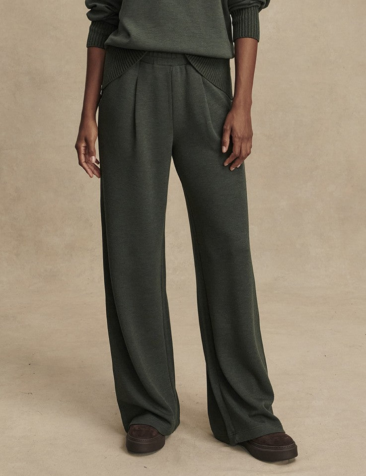 VARLEY Extra Wide Leg Pant in Olive Marl 32"