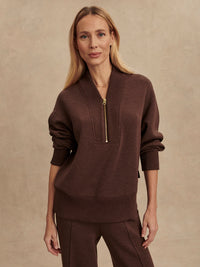 VARLEY Sally Half Zip in Coffee Bean Varley