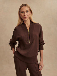 VARLEY Sally Half Zip in Coffee Bean Varley