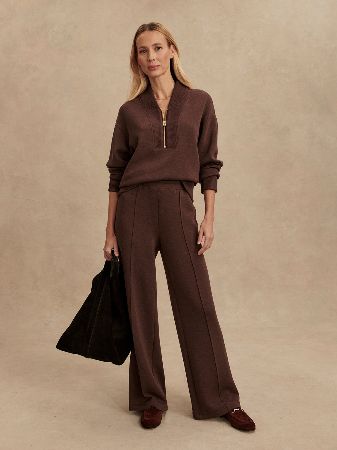 VARLEY Sally Half Zip in Coffee Bean Varley