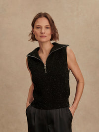VARLEY Hally Half Zip in Black Fleck Varley