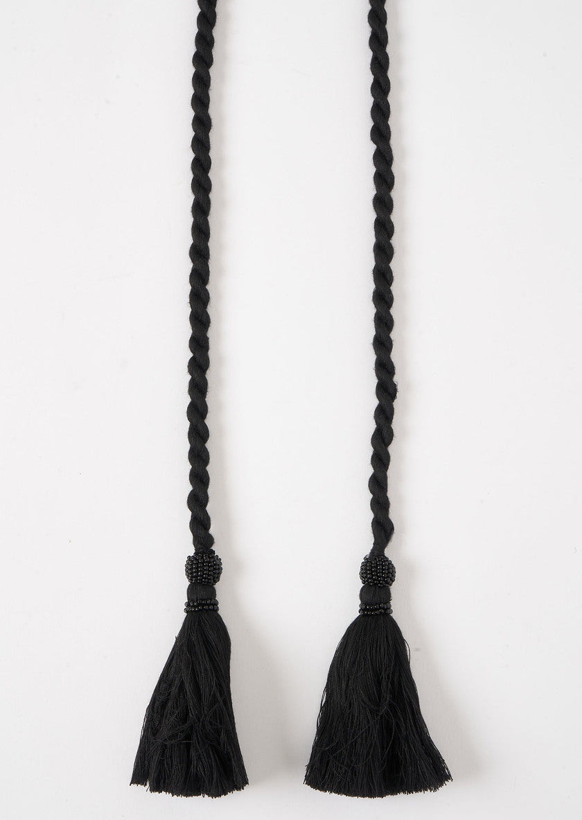 Tara Jarmon Bianca Black Corded Belt Belts Tara Jarmon