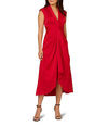 Aidan Mattox Satin Midi Dress in Red