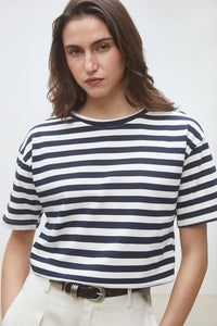 SUNCOO Matrilo Shirt in Navy Stripe