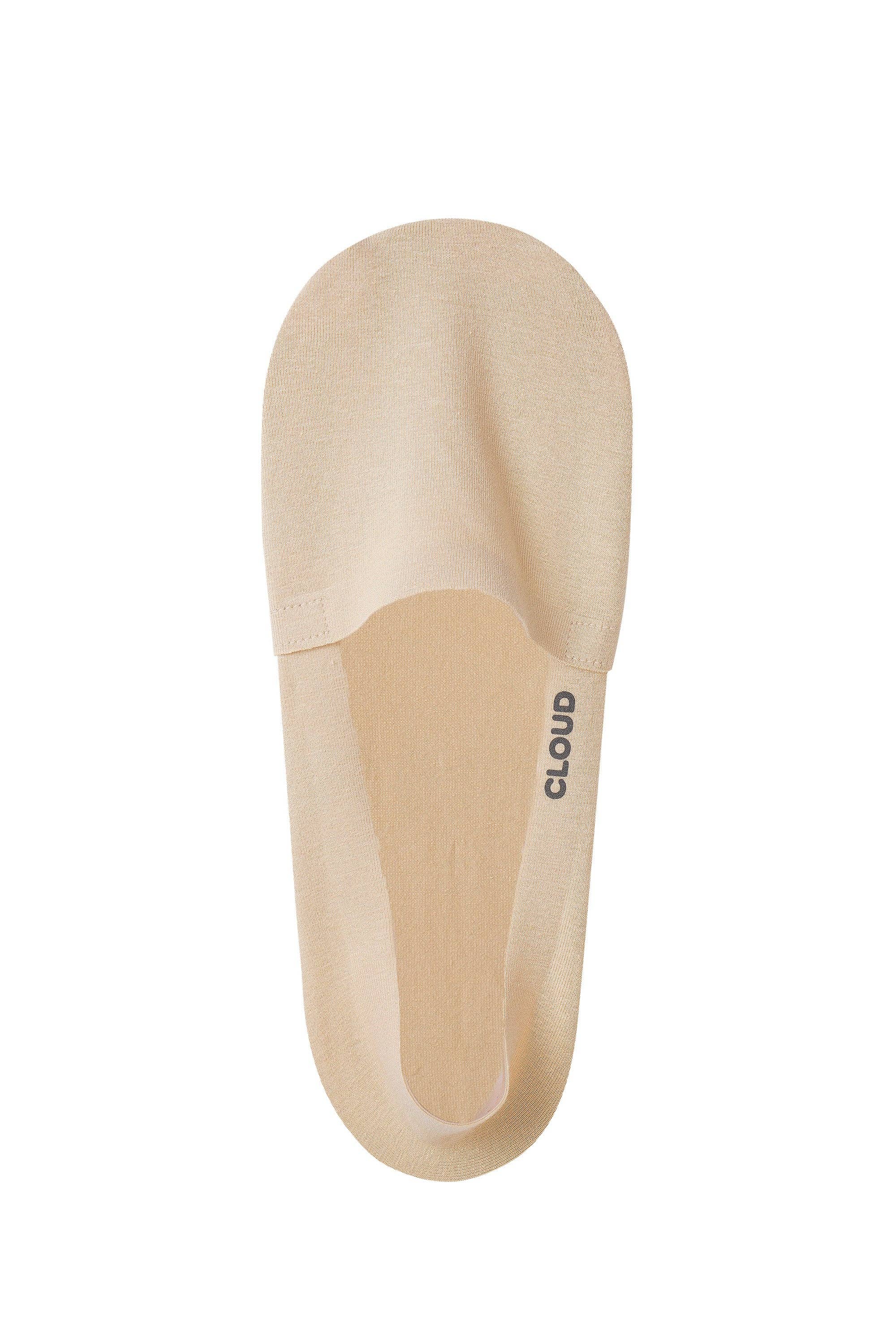 CLOUD MVS Premium No Show Socks: L / Beige Cloud