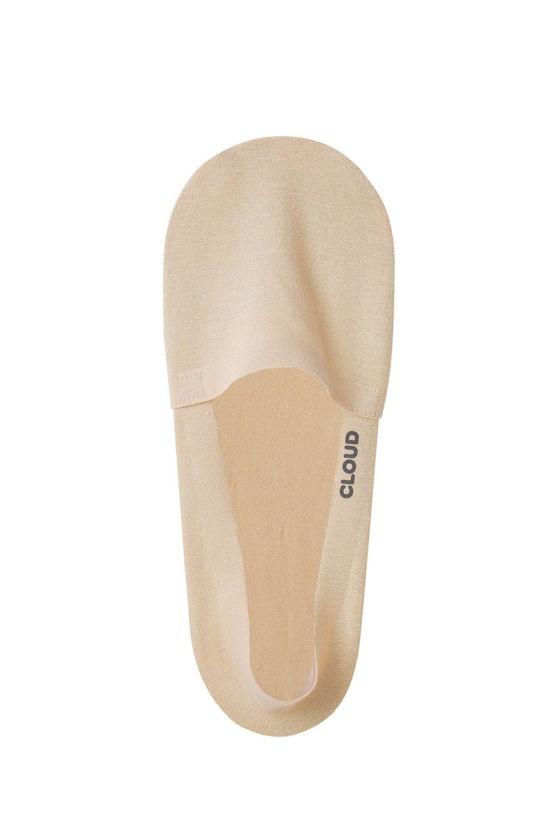 CLOUD MVS Premium No Show Socks: L / Beige Cloud