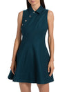 AMUR Gail Wave Dress in Deep Indigo