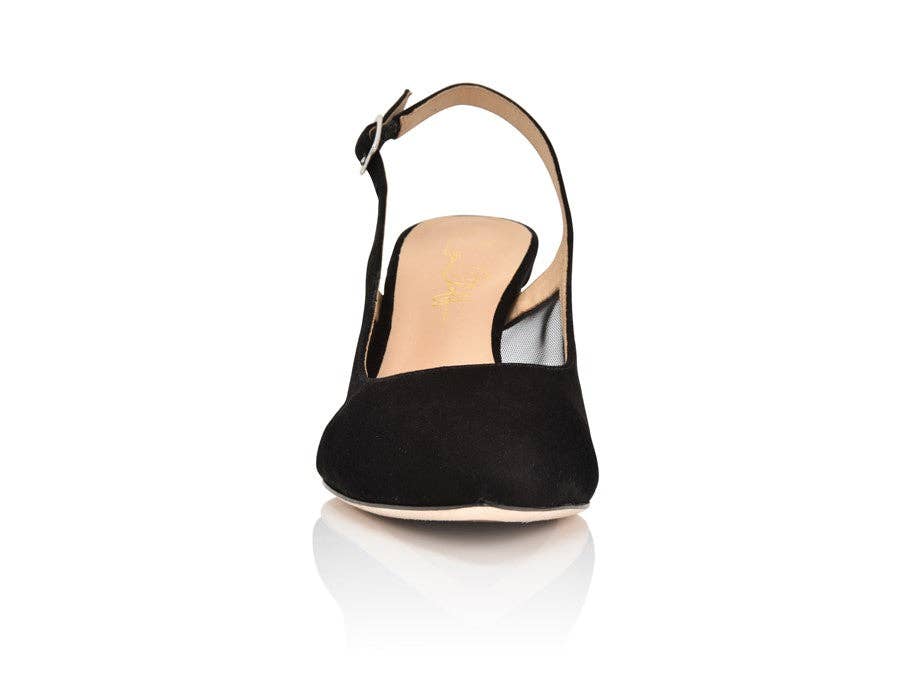 Dance Black Kid Suede/Black Mesh: 7 Joan Oloff Shoes