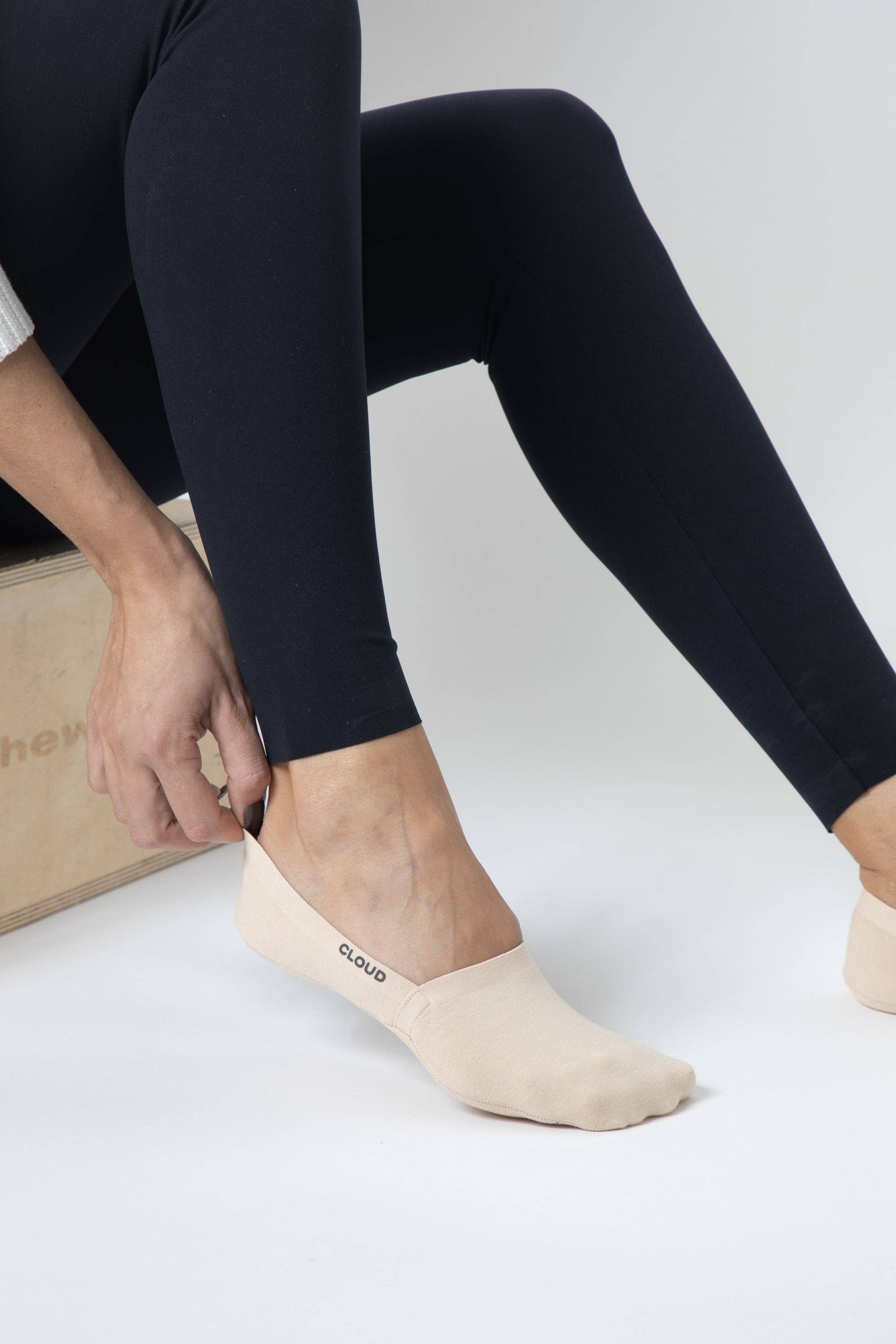 CLOUD Premium Organic Terry No Show Socks: L / Organic Black Cloud