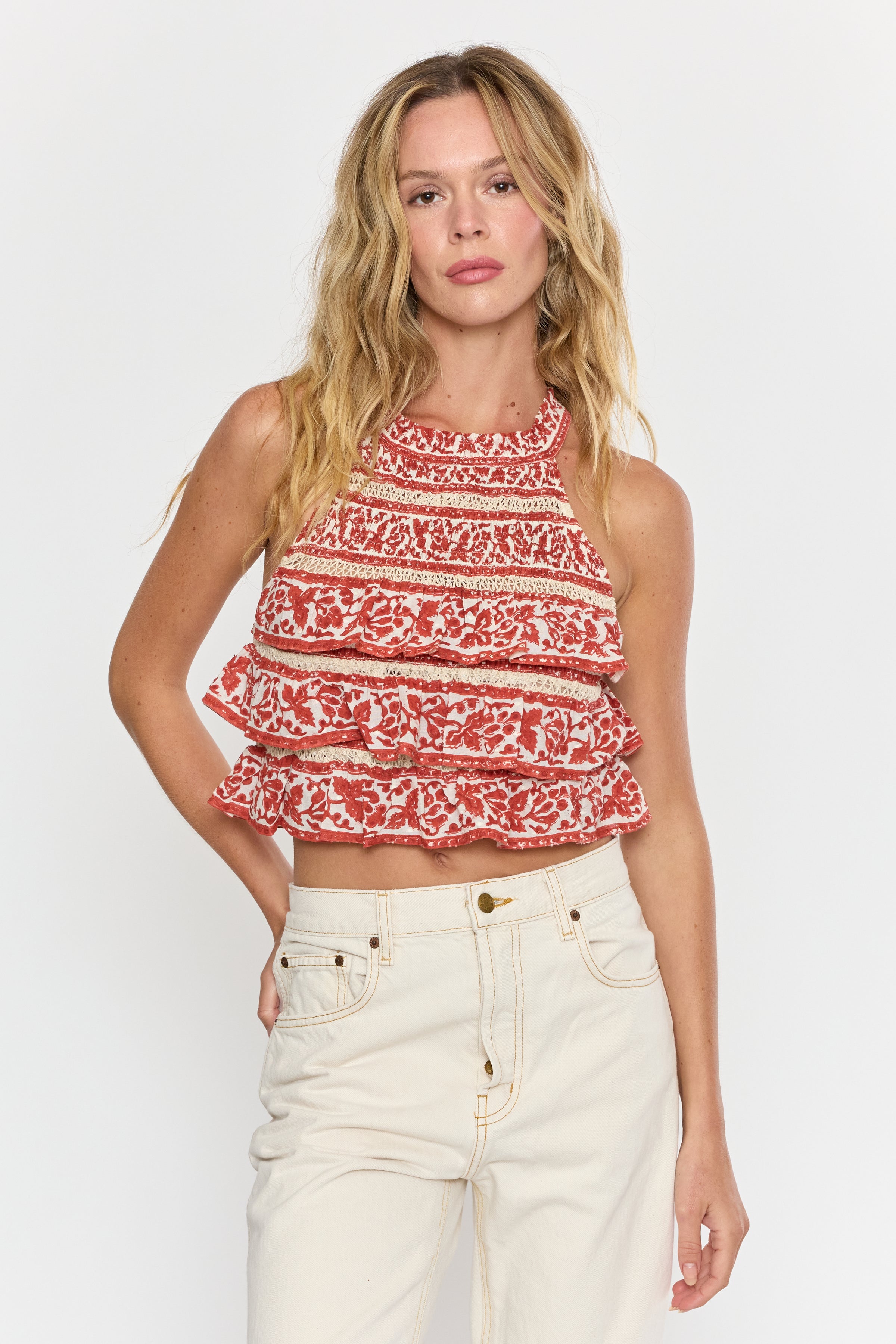 RAGA Harpreet Ruffle Tank Top
