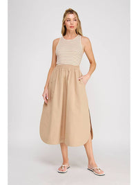 A&R Midi Dress in Latte