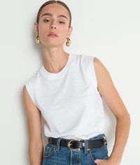NATION Patti Muscle Tank in Optic White