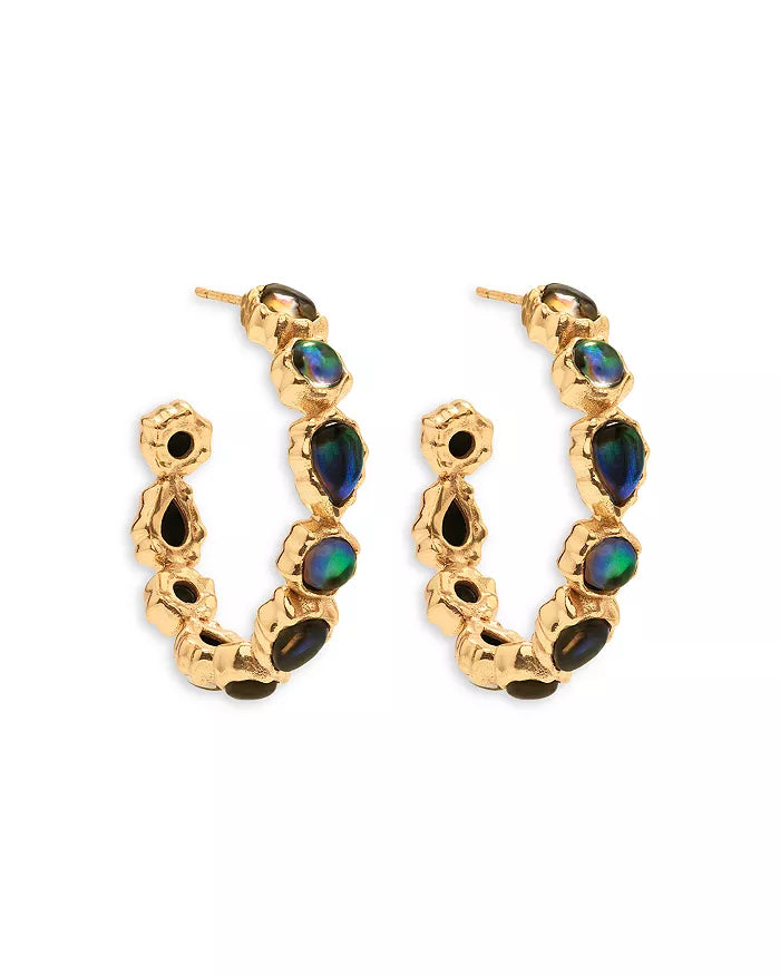 Capucine Du Wulf Aurora Medium Hoop Earring Abalone Jewelry Capucine De Wulf