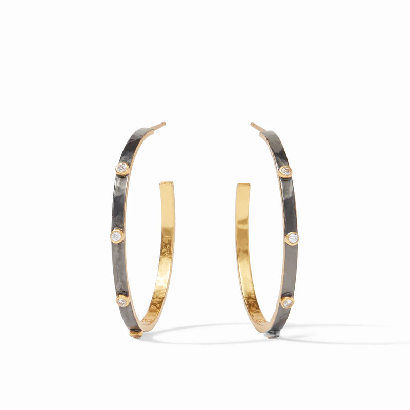 Crescent Stone Hoop in Large Mixed Metal Jewelry Julie Vos
