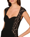Aidan Maddox Black & Lace Contrast Gown Aidan Mattox