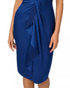 Aidan Mattox Satin Midi Dress in Navy Aidan Mattox