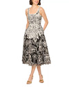 AP Embroidered Organza Midi Dress Adrianna Papell
