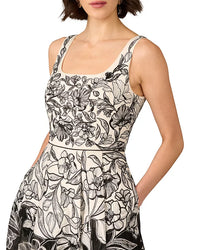 AP Embroidered Organza Midi Dress Adrianna Papell
