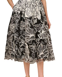 AP Embroidered Organza Midi Dress Adrianna Papell