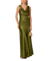 Adrianna Papell Dark Olive Foiled Midi Dress
