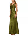 Adrianna Papell Dark Olive Foiled Midi Dress