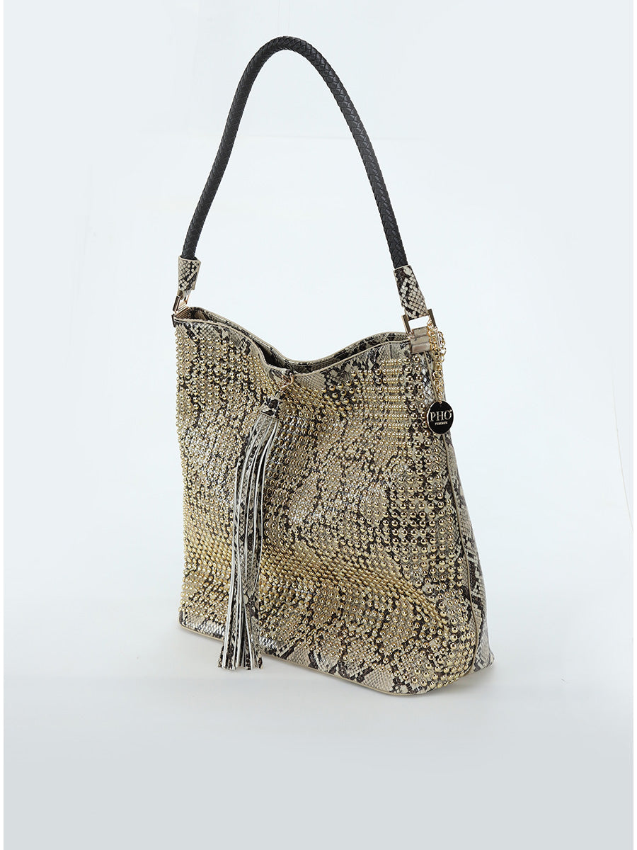 PHO FIRENZE Grande Handbag in Studded Snake