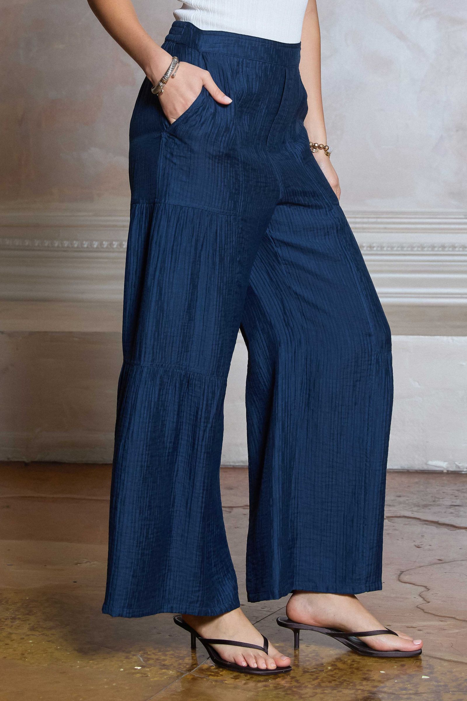 CA Wide Leg Pants- Blue