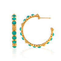 CDW Berry Gem Medium Hoop Earrings ­ Turquoise