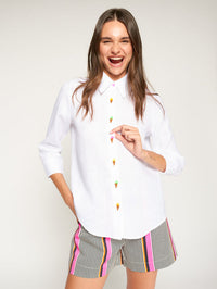 VILAGALLO Ice Cream Linen Button Down