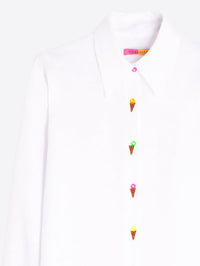 VILAGALLO Ice Cream Linen Button Down