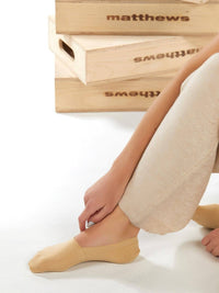 CLOUD MVS Premium No Show Socks: L / Beige Cloud