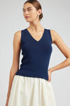 CA Knit Tank Top in Navy Current Air