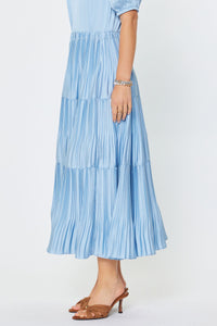 CA Pleated Skirt in Ice Blue