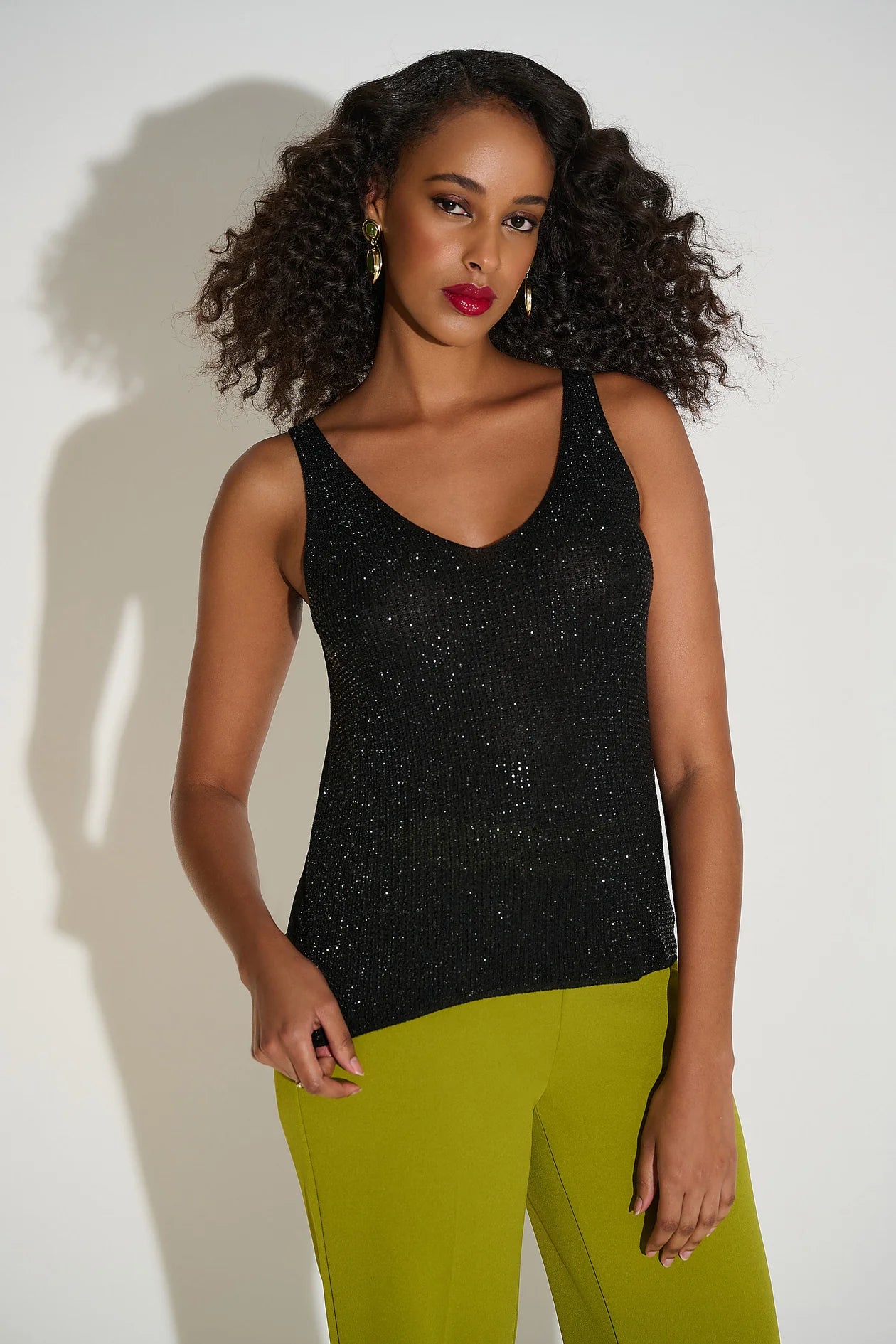 JR Black Knit Embellished Tanktop