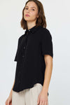 CA Black Half SLV Button Down Shirt
