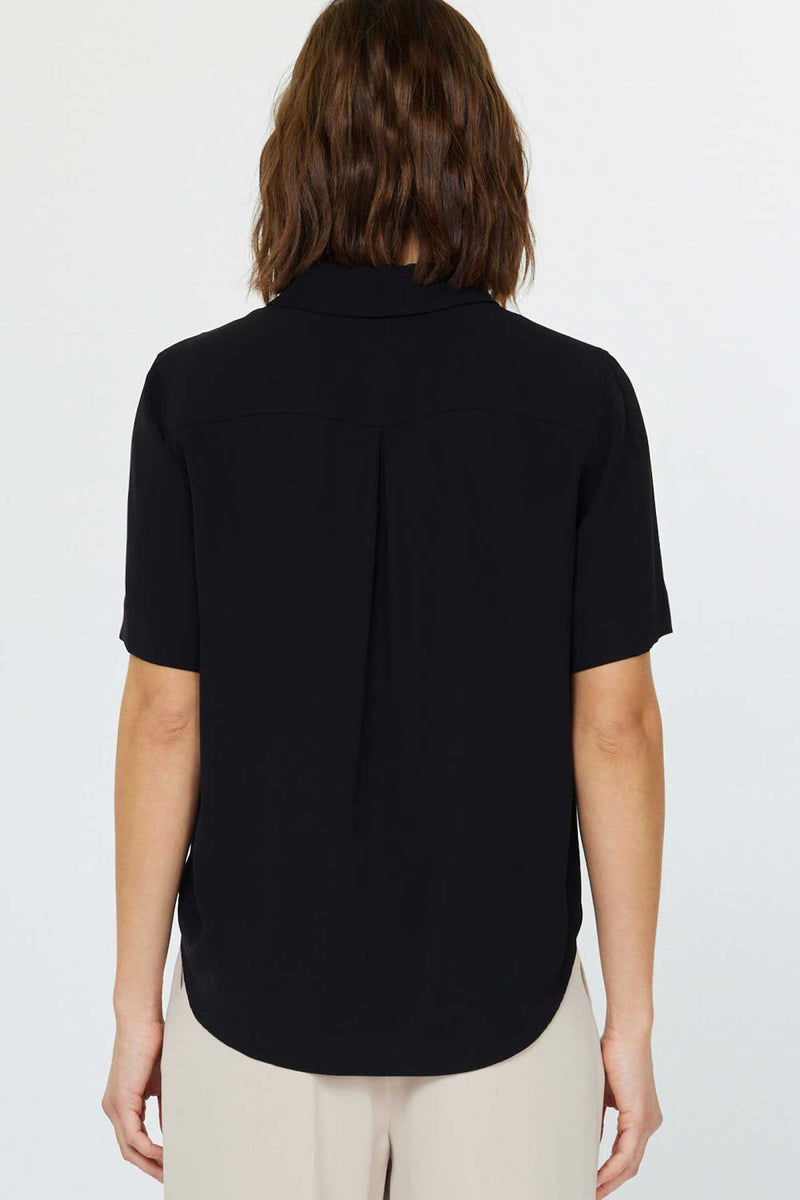 CA Black Half SLV Button Down Shirt