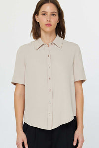 CA Light Taupe Half SLV Button Down Shirt