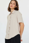 CA Light Taupe Half SLV Button Down Shirt
