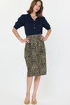 CA Leopard Cotton Midi Skirt