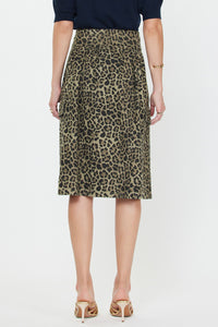 CA Leopard Cotton Midi Skirt